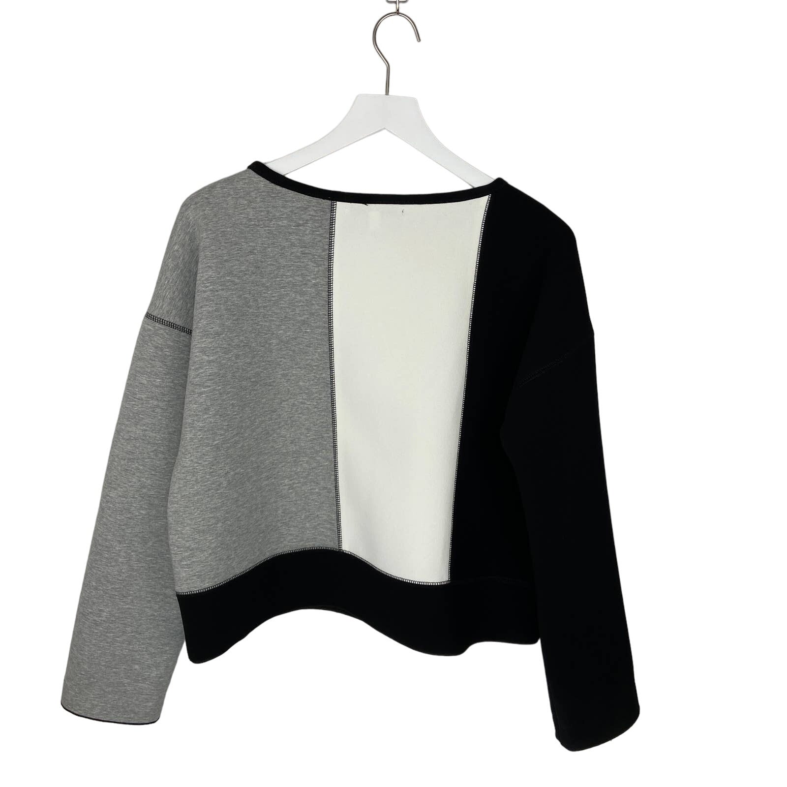 Derek Lam 10 Crosby Black White Gray Color Block Pullover Top - Women's Size S