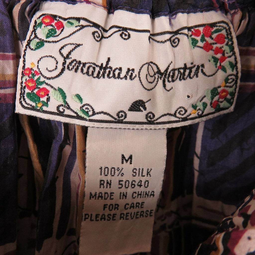 Vintage Silk Patterned Skirt - Women's M