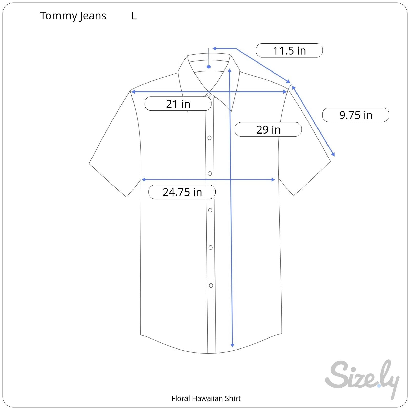 Tommy Jeans Blue Floral Hawaiian Shirt - Men's L