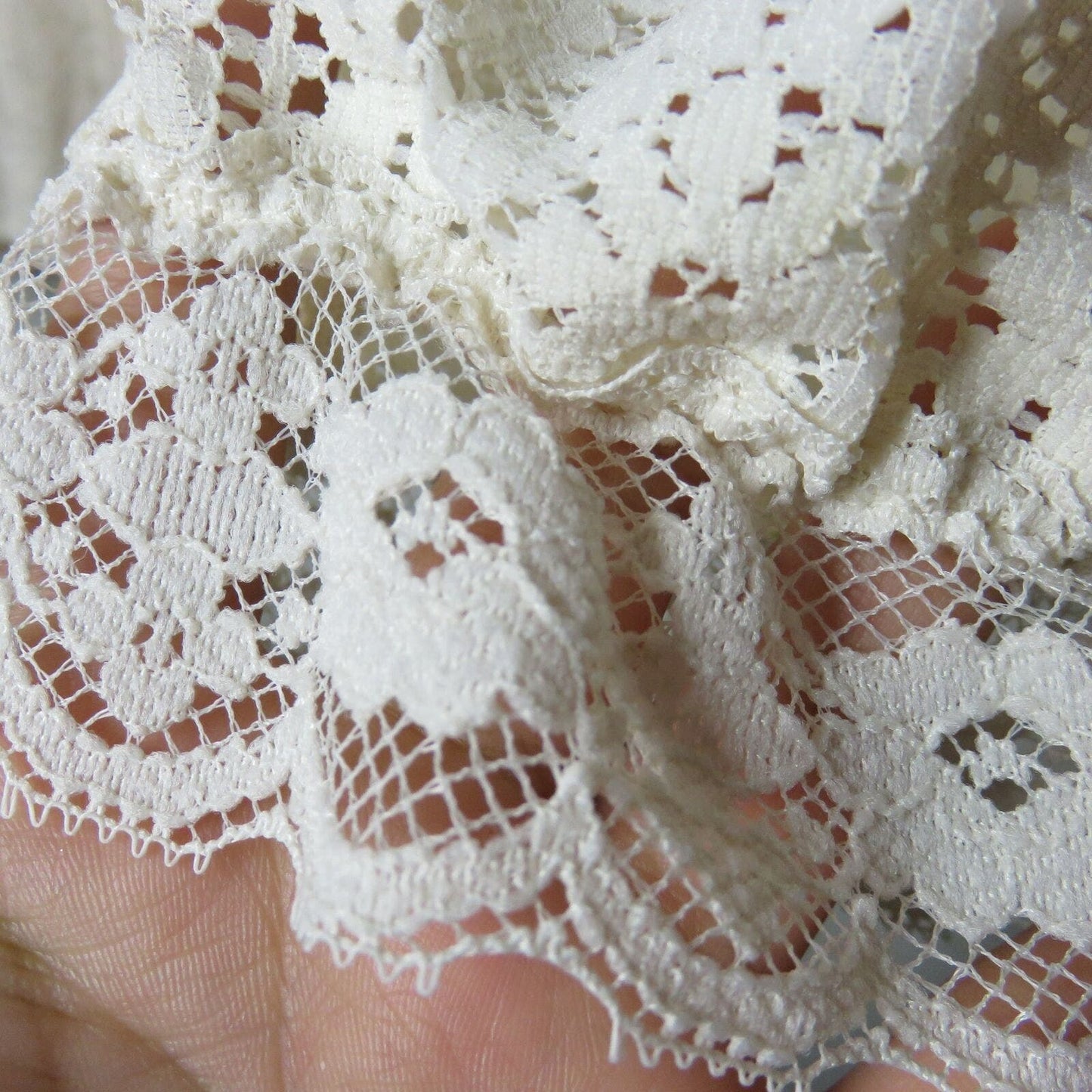 Vintage Cream Lace Ruffle Western Style Button Up Shirt - Women's Small