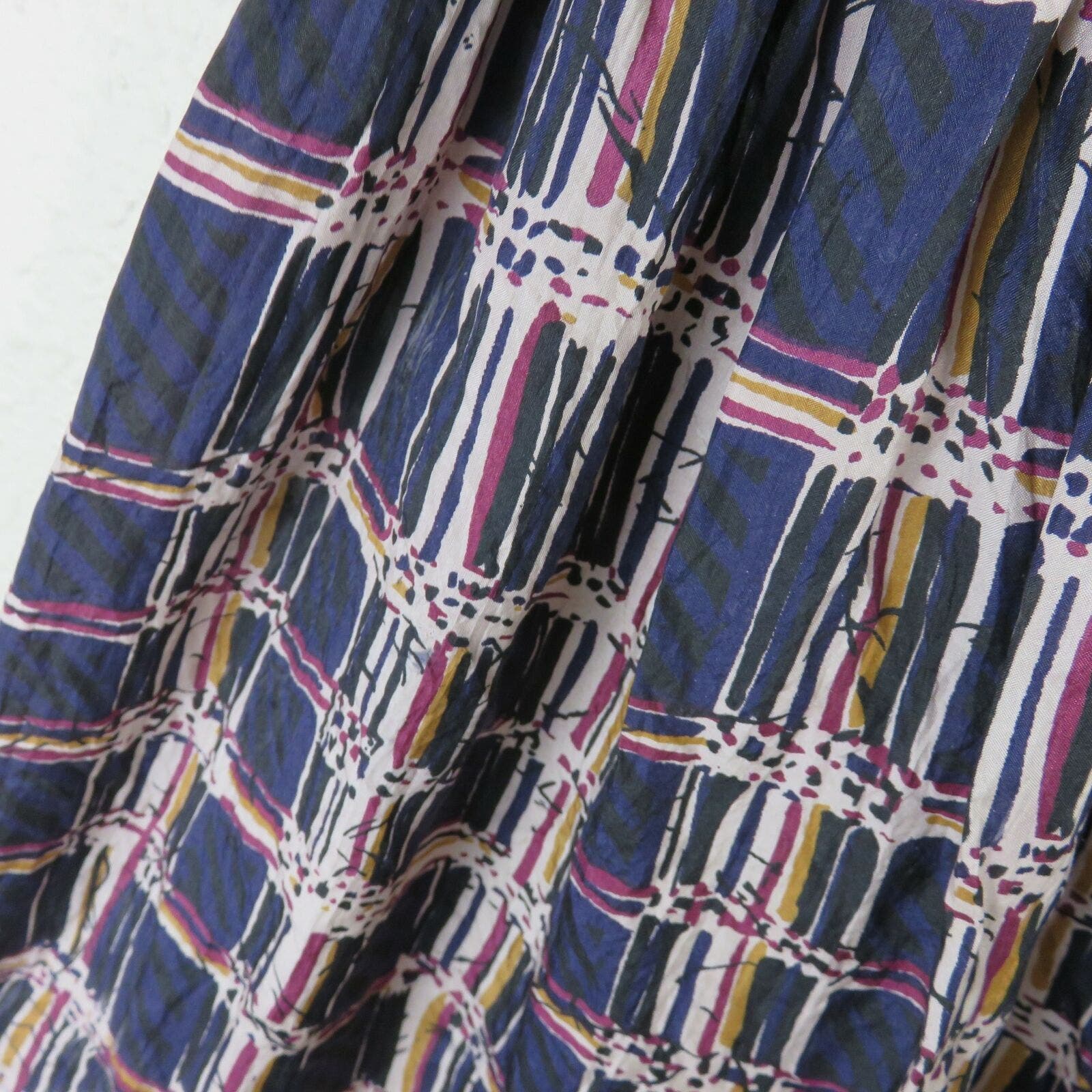 Vintage Silk Patterned Skirt - Women's M