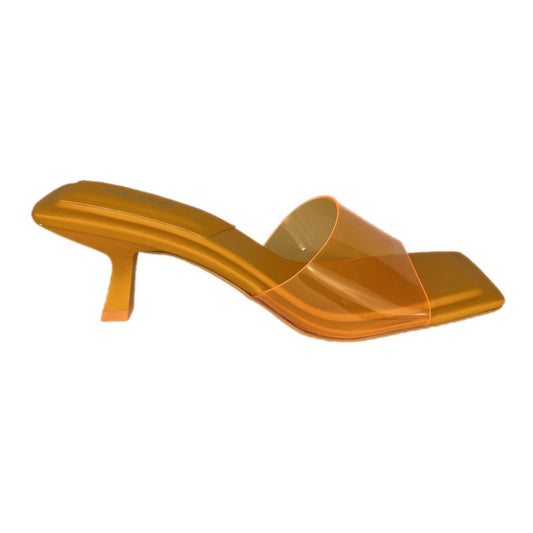 Aldo Y2K Inspired Orange Square Toe Kitten Heel Slip On Shoes - Women's Size7.5
