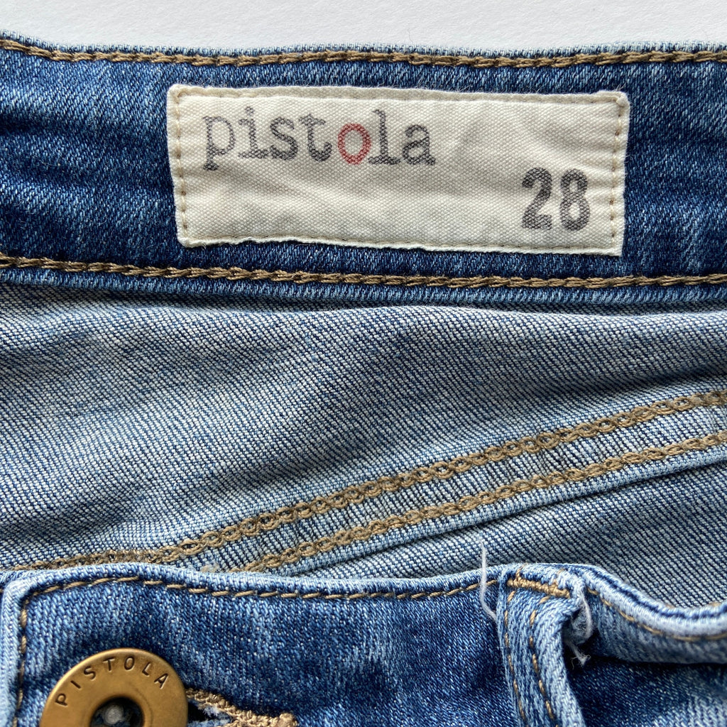 Pistola Distressed Zipper Ankle Skinny Jeans - Women's Size 28