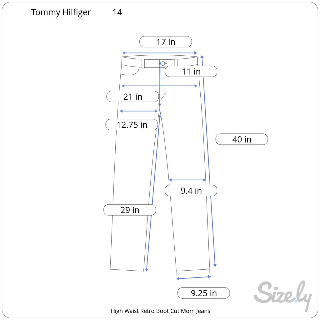 Tommy Hilfiger High Waist Retro Hipster Boot Cut Jeans - Women's 14