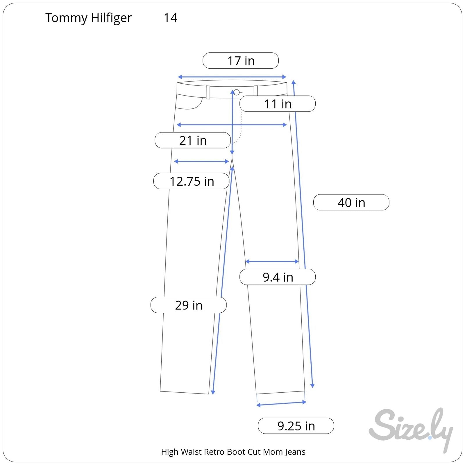 Tommy Hilfiger High Waist Retro Hipster Boot Cut Jeans - Women's 14
