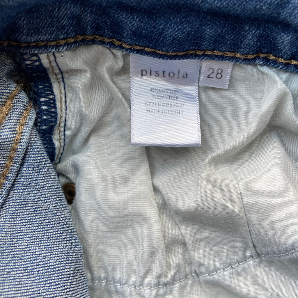 Pistola Distressed Zipper Ankle Skinny Jeans - Women's Size 28