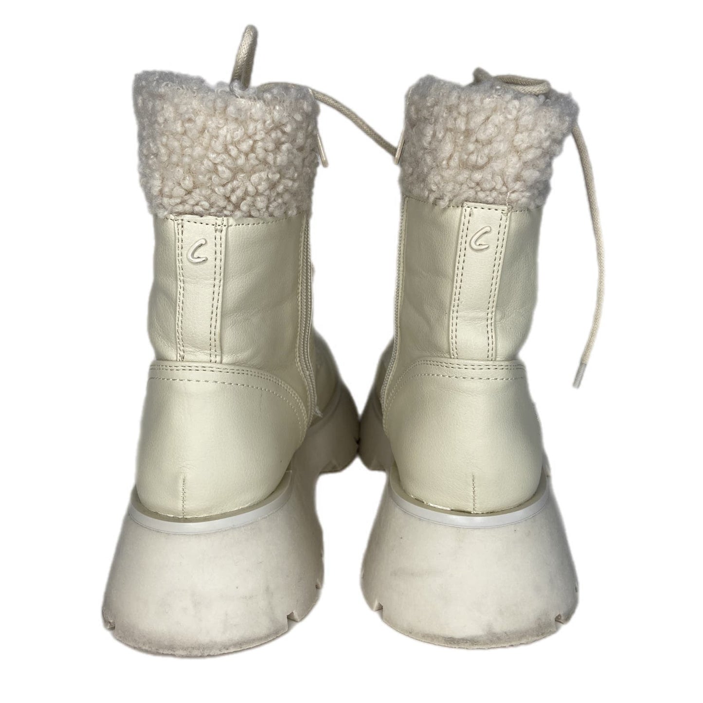 Sam Edelman Circus Larsa Off White Chunky Boots - Women's Size 10