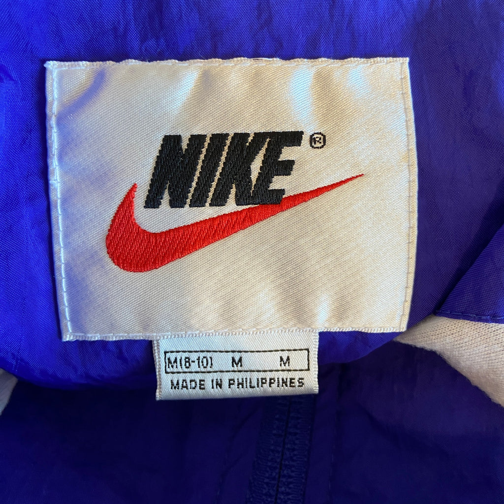 Vintage 90's Nike Lined Nylon Full Zip Hooded Windbreaker Jacket - Women's M