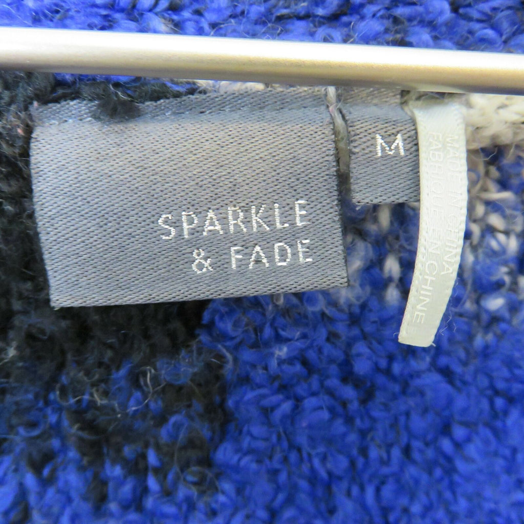 Sparkle & Fade Off Set Stripe Cozy V Neck Sweater - Women's Size M