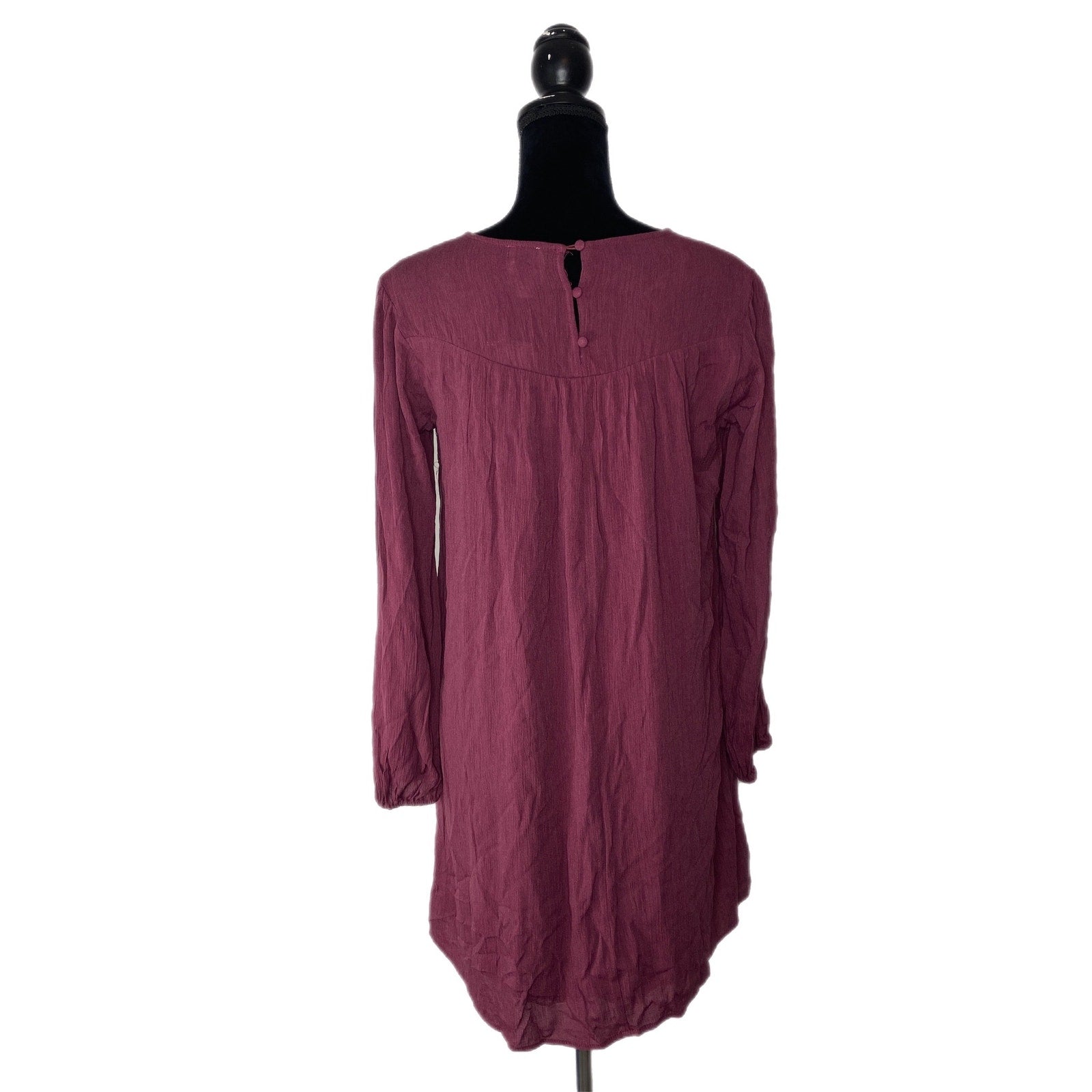 Blue Rain Francesca's Burgundy Embroidered Boho Dress - Women's Size XS
