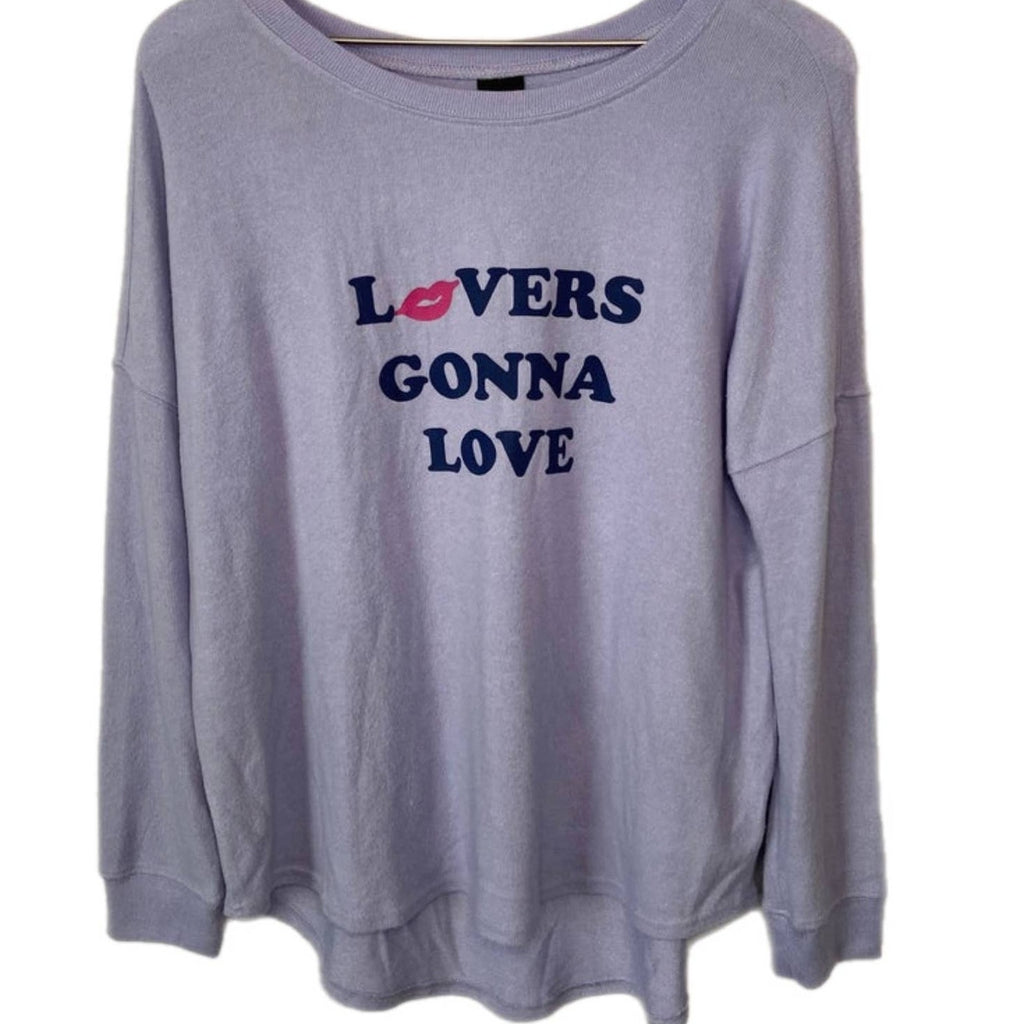 Lovers Gonna Love Oversized Purple Long Sleeve Shirt - Women's S