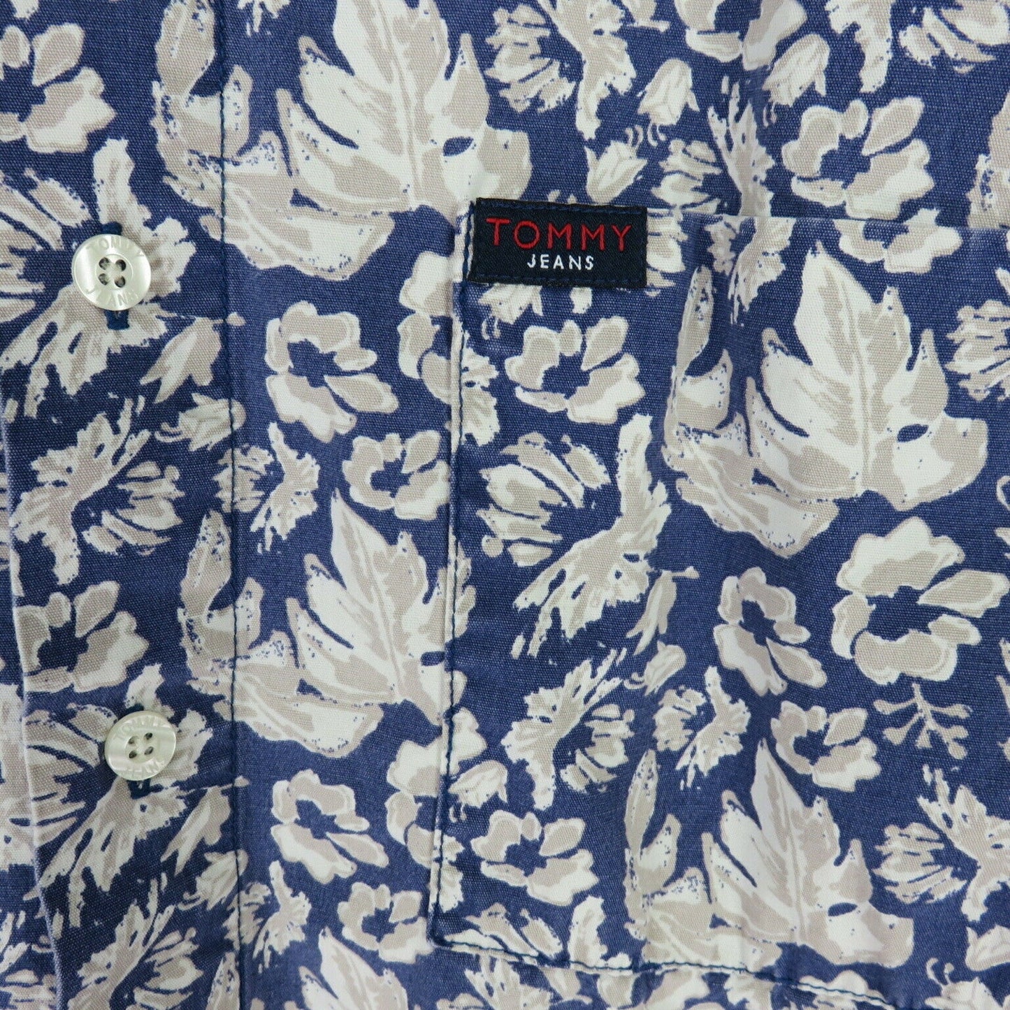 Tommy Jeans Blue Floral Hawaiian Shirt - Men's L