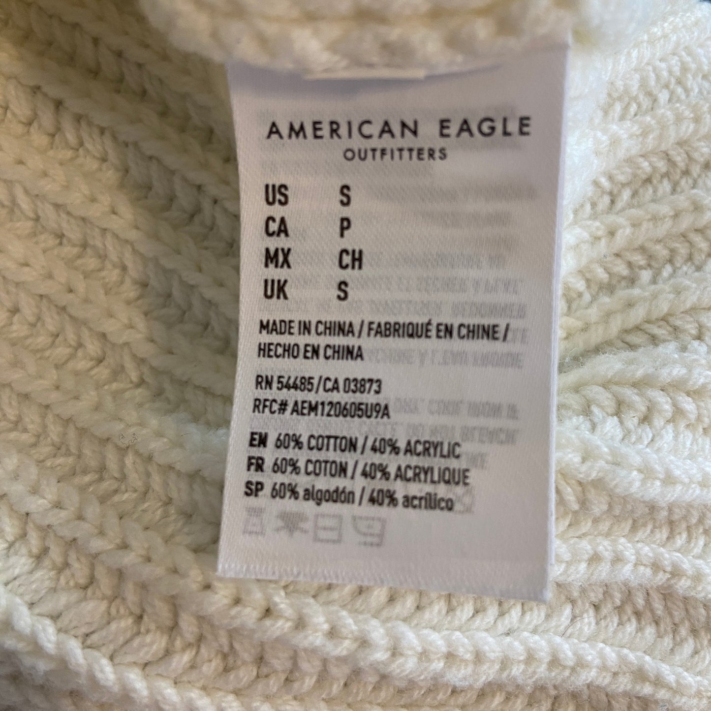 American Eagle Oversized Crop Cable Knit Sweater - Women's Size S