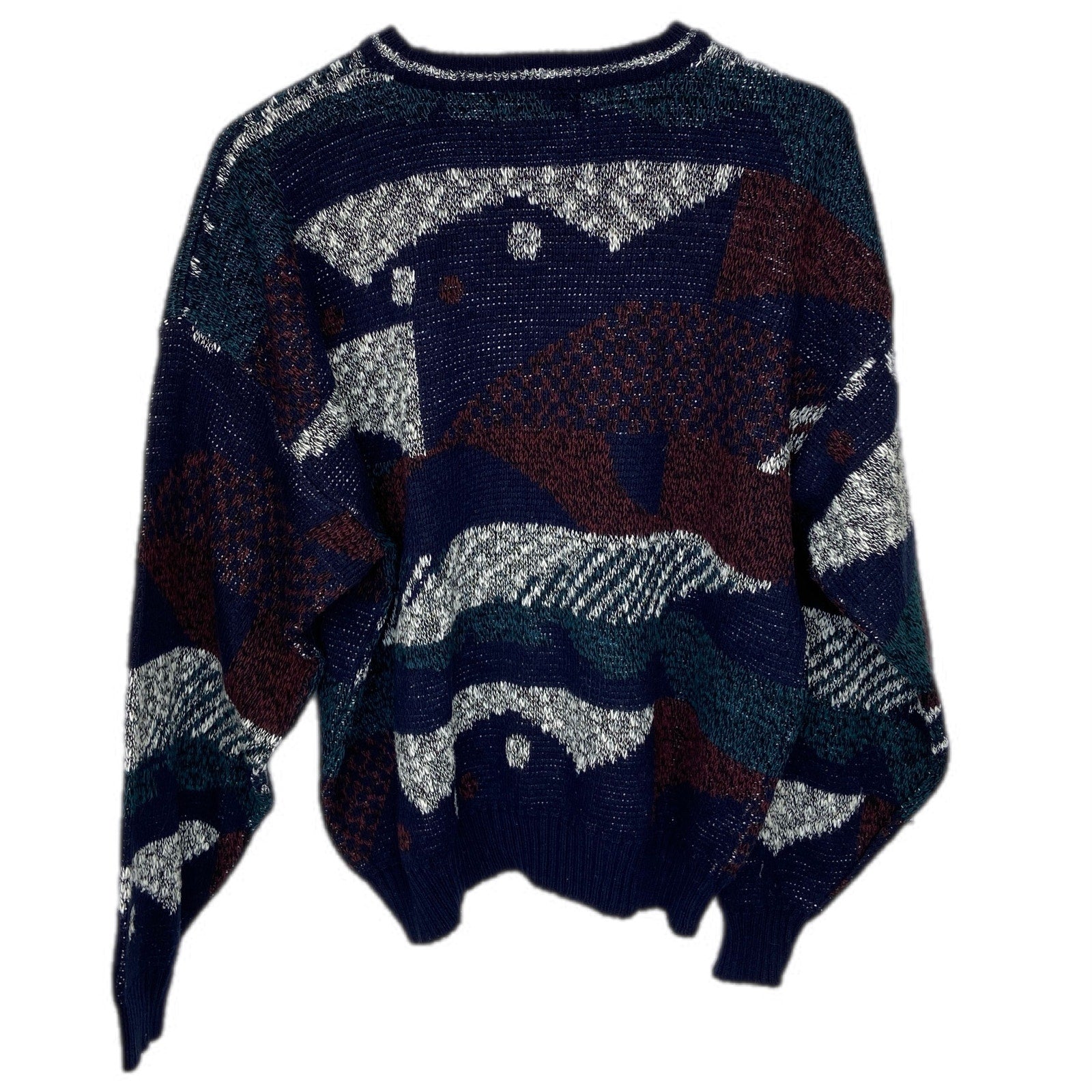 Vintage Grandpa Geo Pattern Crewneck Pullover Sweater - Men's Size XL