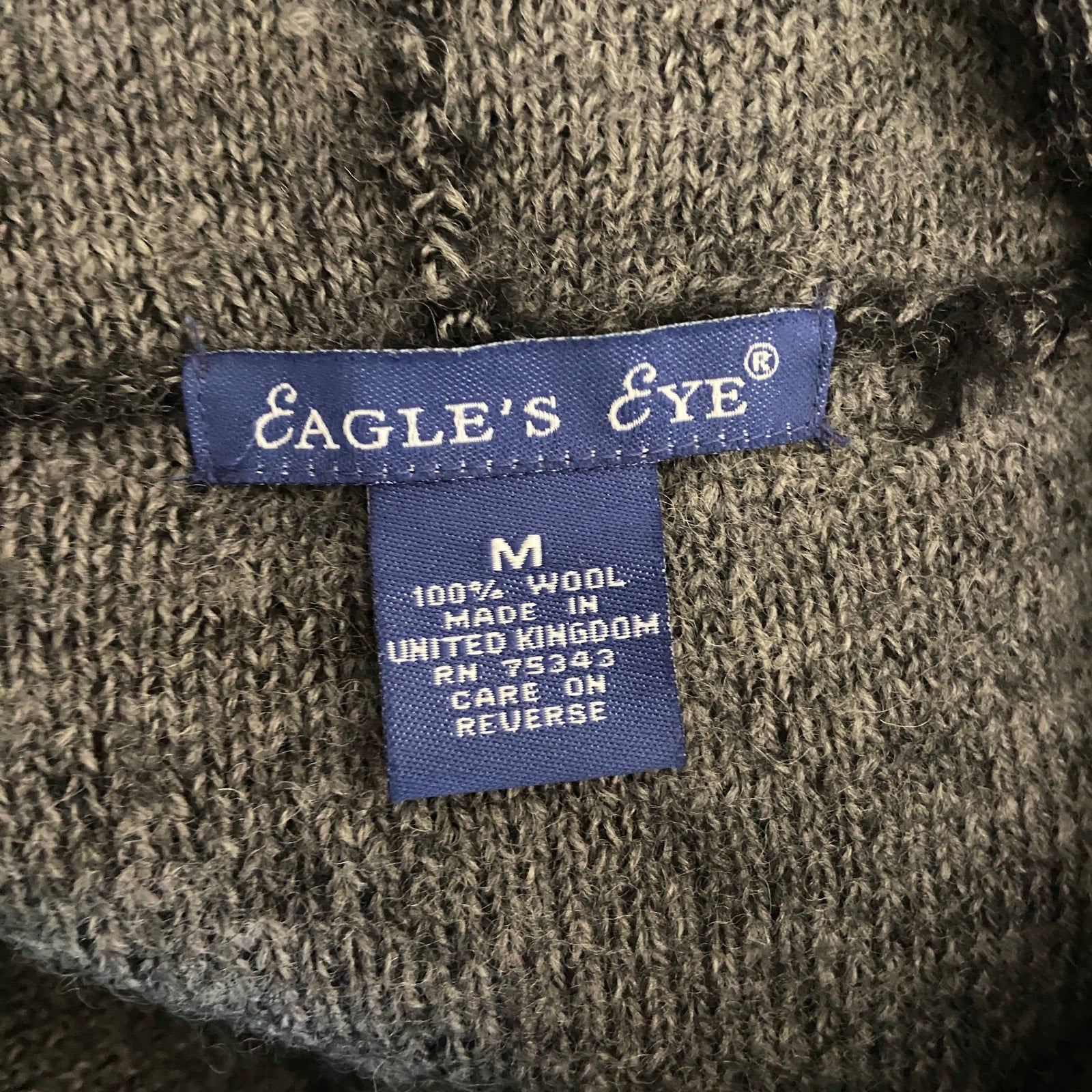 Eagle's Eye Wool Zip Up Dark Gray Cardigan - Women's Size M