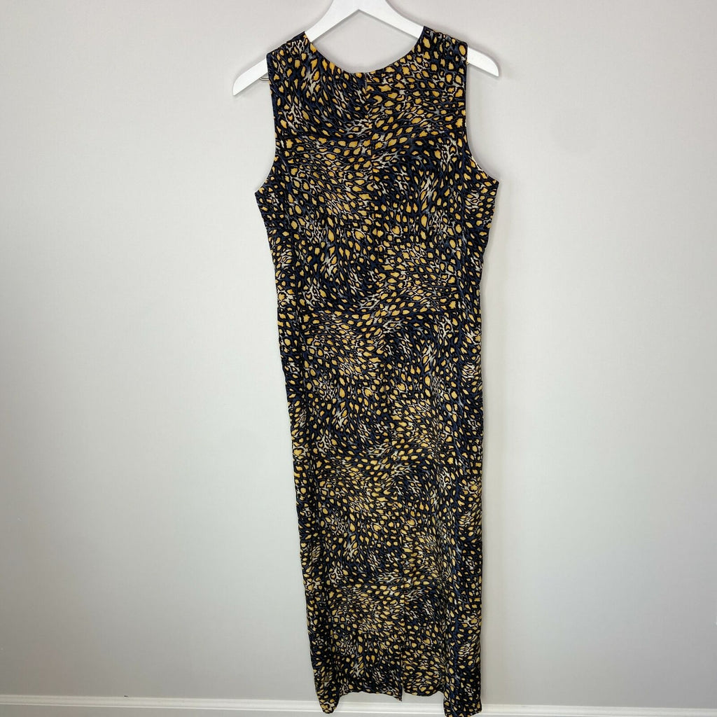 Y2K 100% Silk Patterned Maxi Dress - Women's Size 12
