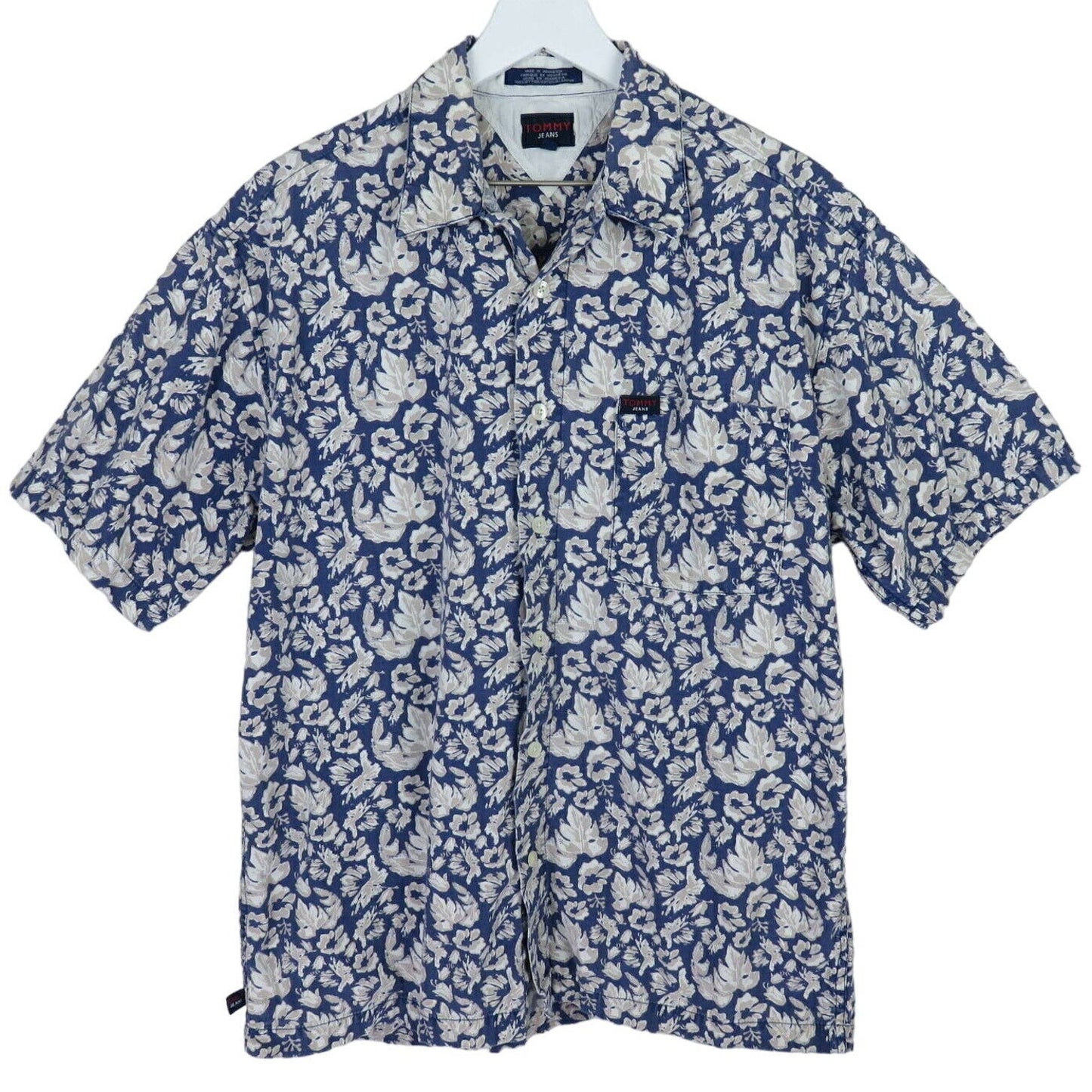 Tommy Jeans Blue Floral Hawaiian Shirt - Men's L