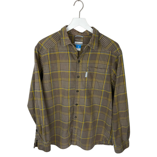 Columbia Light Brown Plaid Omni-wick Flannel Shirt - Men's Size M
