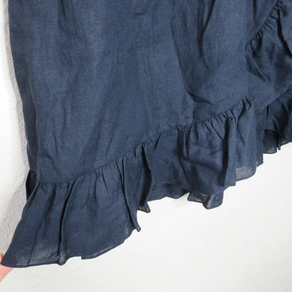 J. Crew Linen Faux Wrap Ruffle Skirt - Women's Size 14