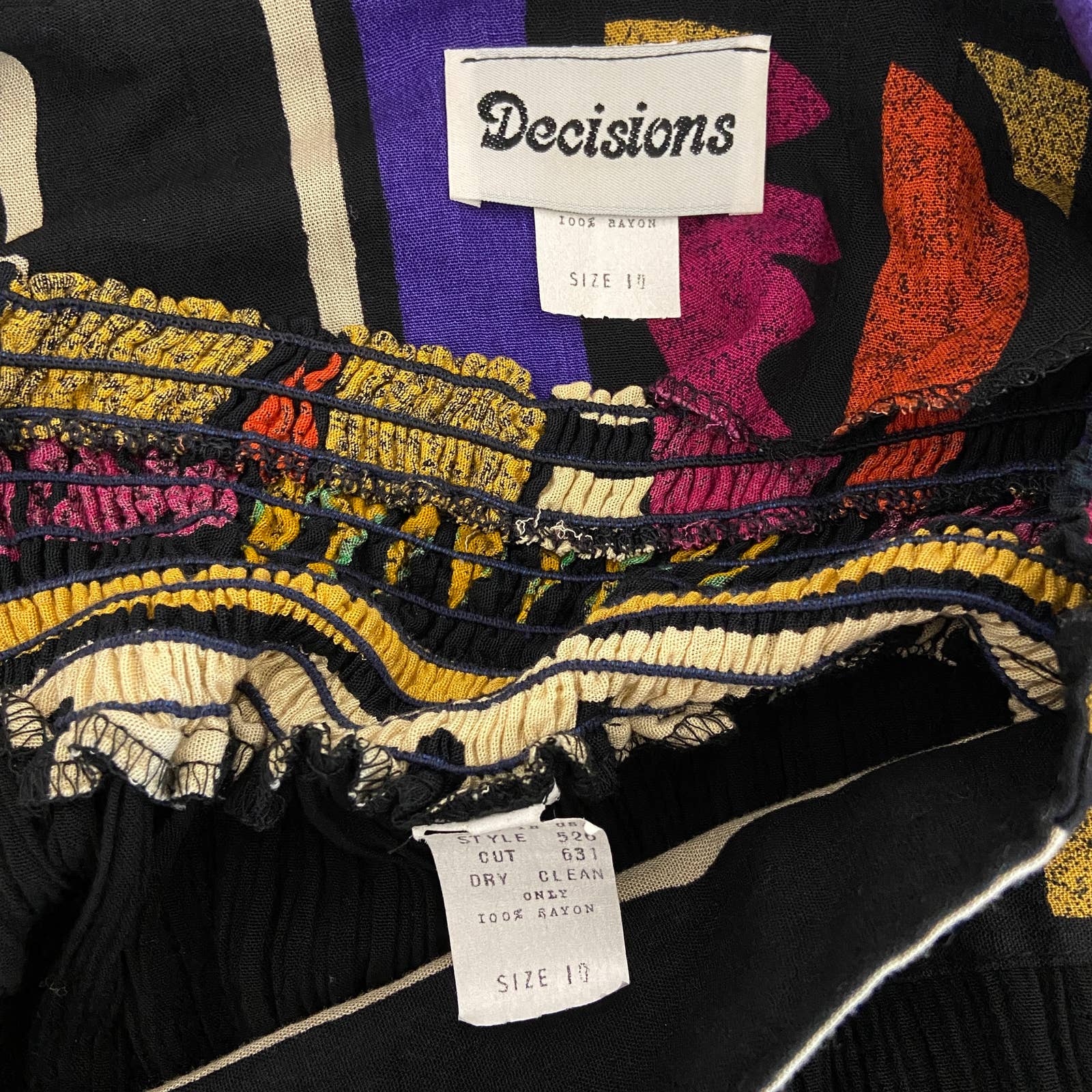 Vintage Brightly Colored Abstract Pattern 2 Piece Outfit - Women's Size 10