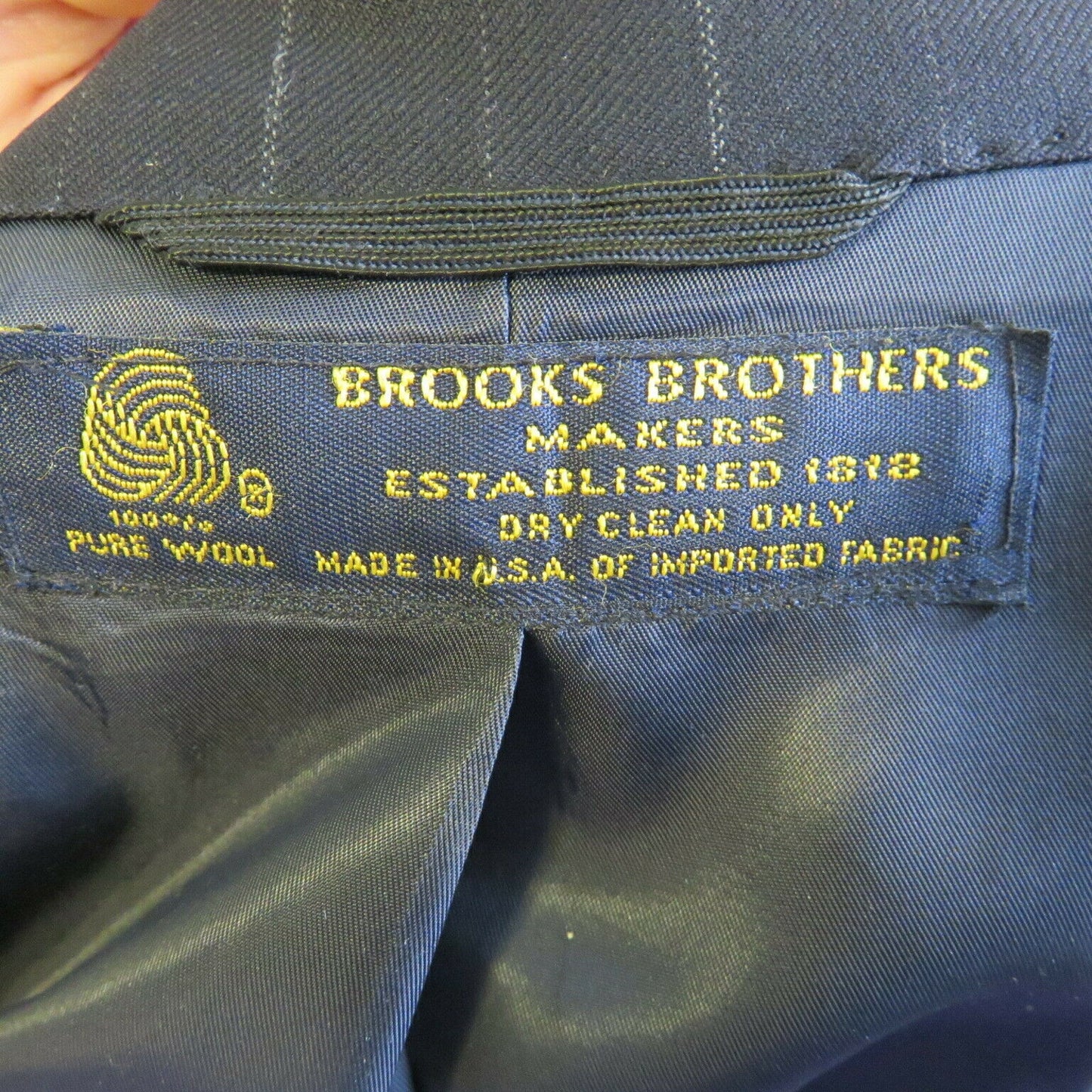 Brooks Brothers Wool Pinstripe Two Button Suit Jacket Made in USA - Men's 44R