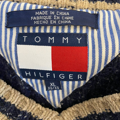 Y2K Tommy Hilfiger Ribbed V Neck Heavy Sweater - Men's Size XL