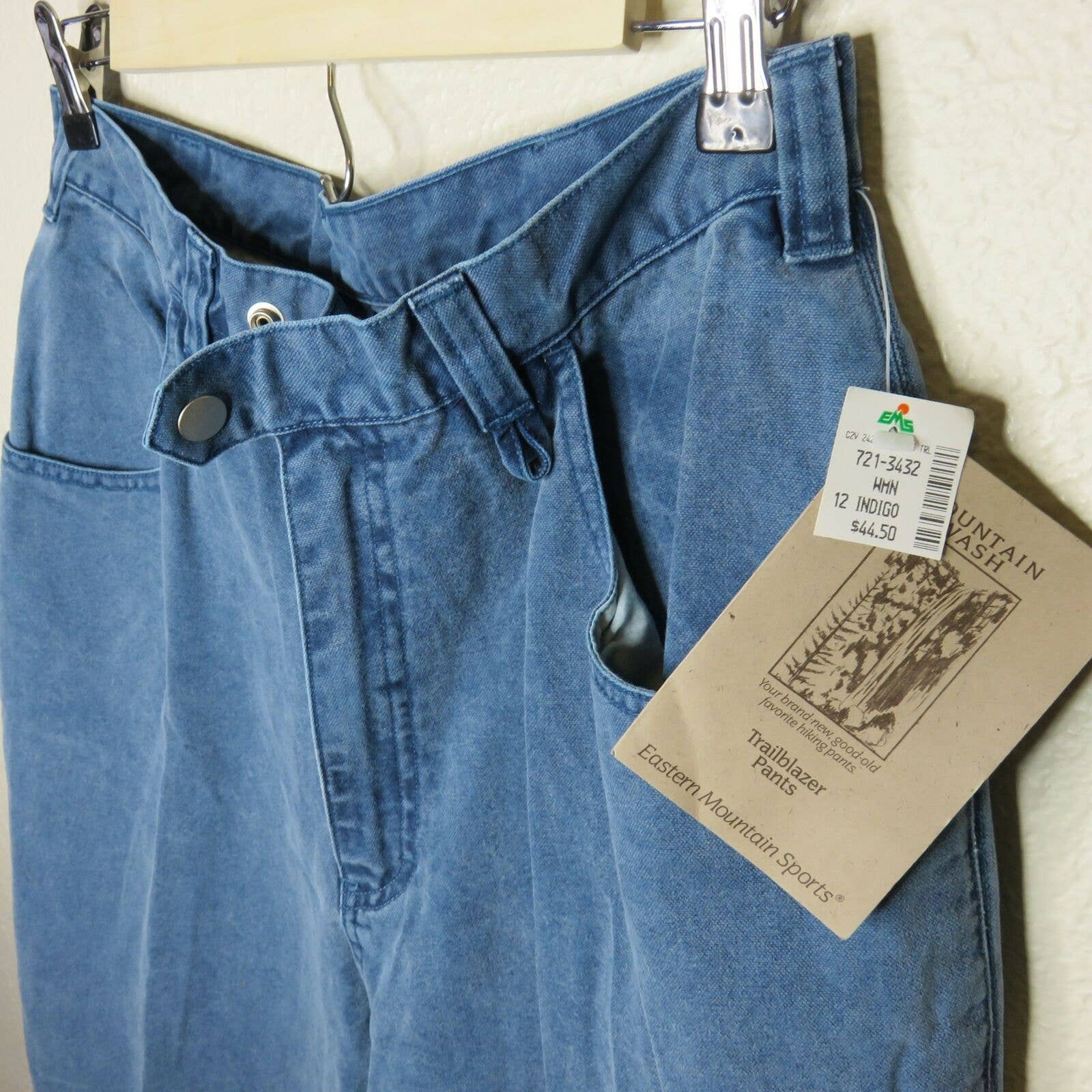 Eastern Mountain Sports Denim Hiking Pants Button Peg Cuffs Women's Size 12