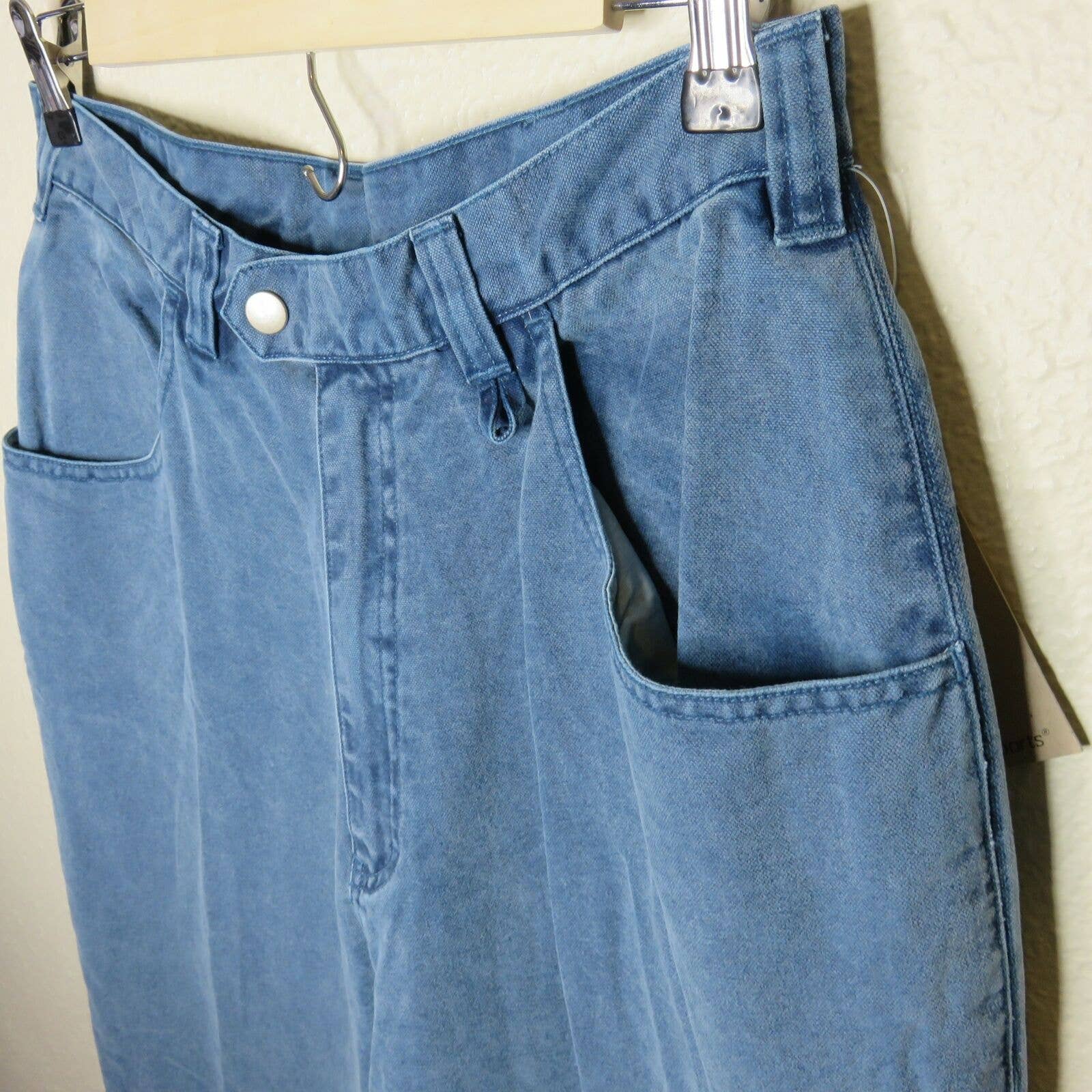 Eastern Mountain Sports Denim Hiking Pants Button Peg Cuffs Women's Size 12