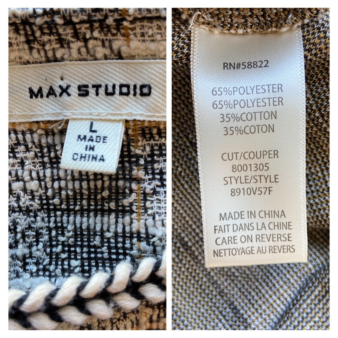 Max Studio Plaid Tweed Style Dress - Women's Size Large