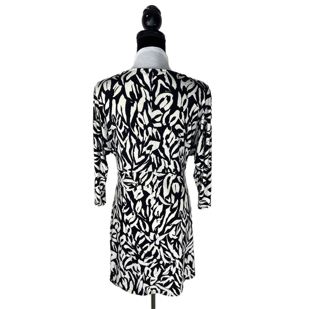 August Silk Patterned 3/4 Sleeve Dress - Women's Size M