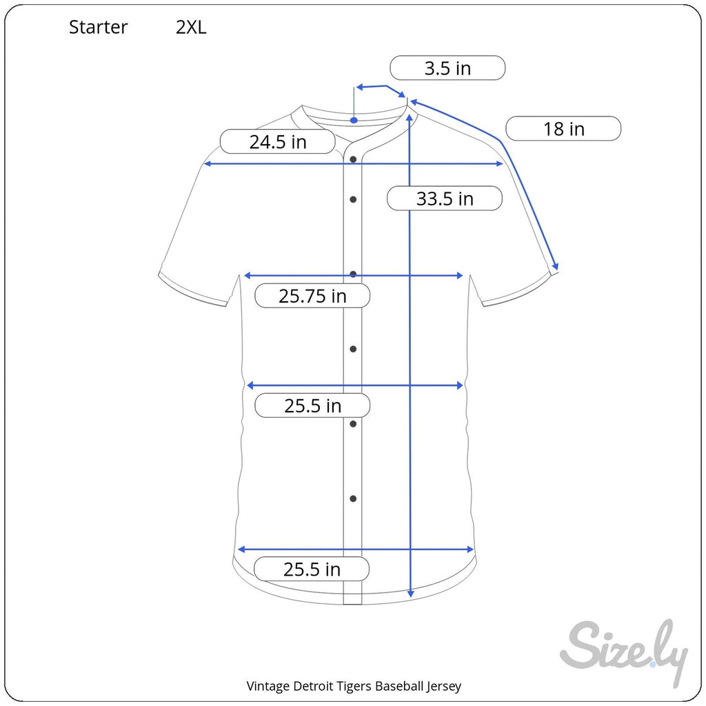Vintage Starter Detroit Tigers Baseball Jersey - Men's 2XL