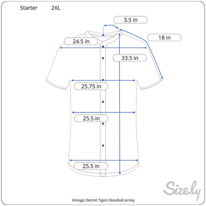 Vintage Starter Detroit Tigers Baseball Jersey - Men's 2XL