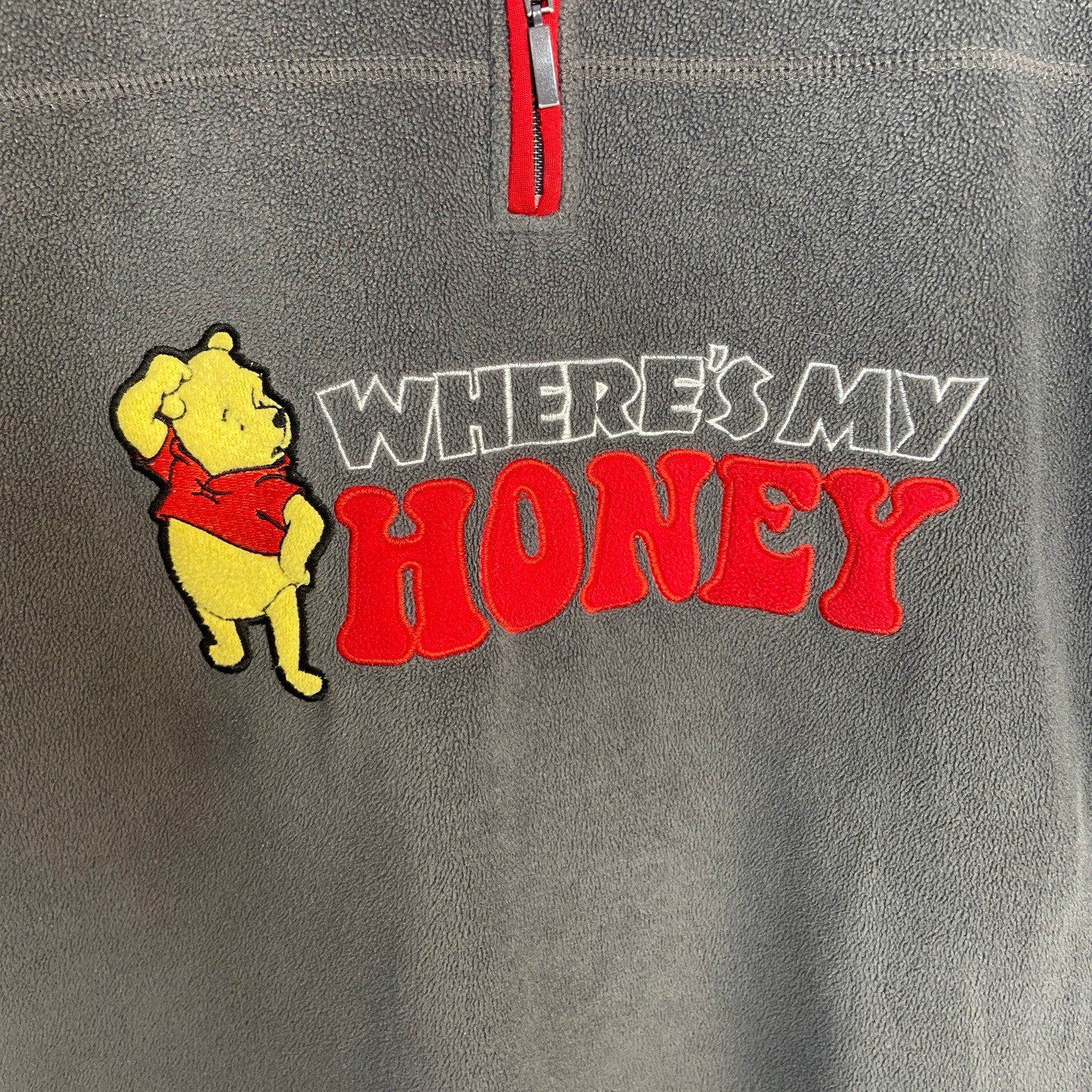 Disney Winnie the Pooh Where's My Honey 1/4 Zip Fleece Pullover - Women's Size L