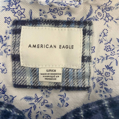 American Eagle Floral Plaid Hooded Button Up Shirt - Women's Size S