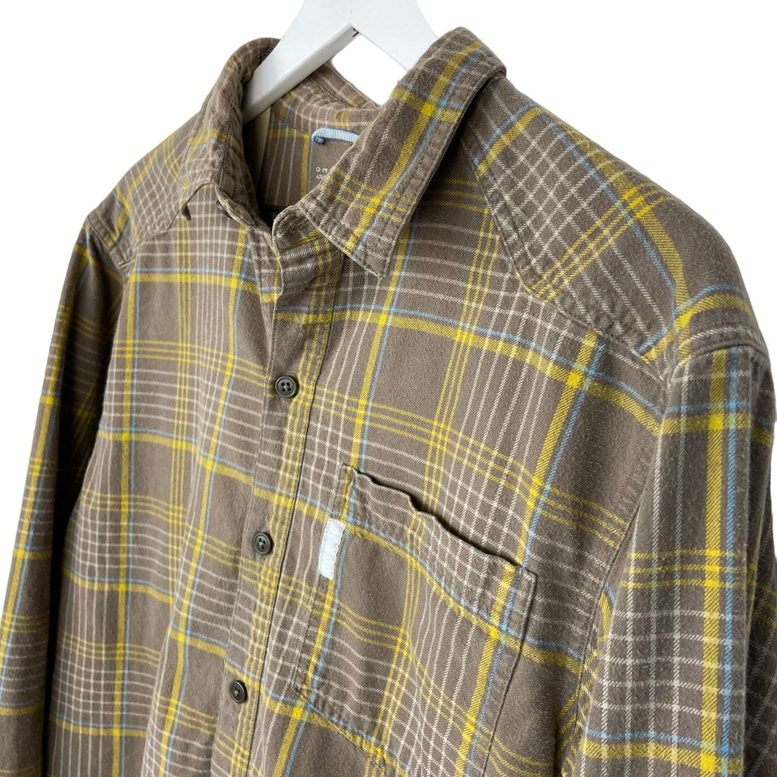 Columbia Light Brown Plaid Omni-wick Flannel Shirt - Men's Size M