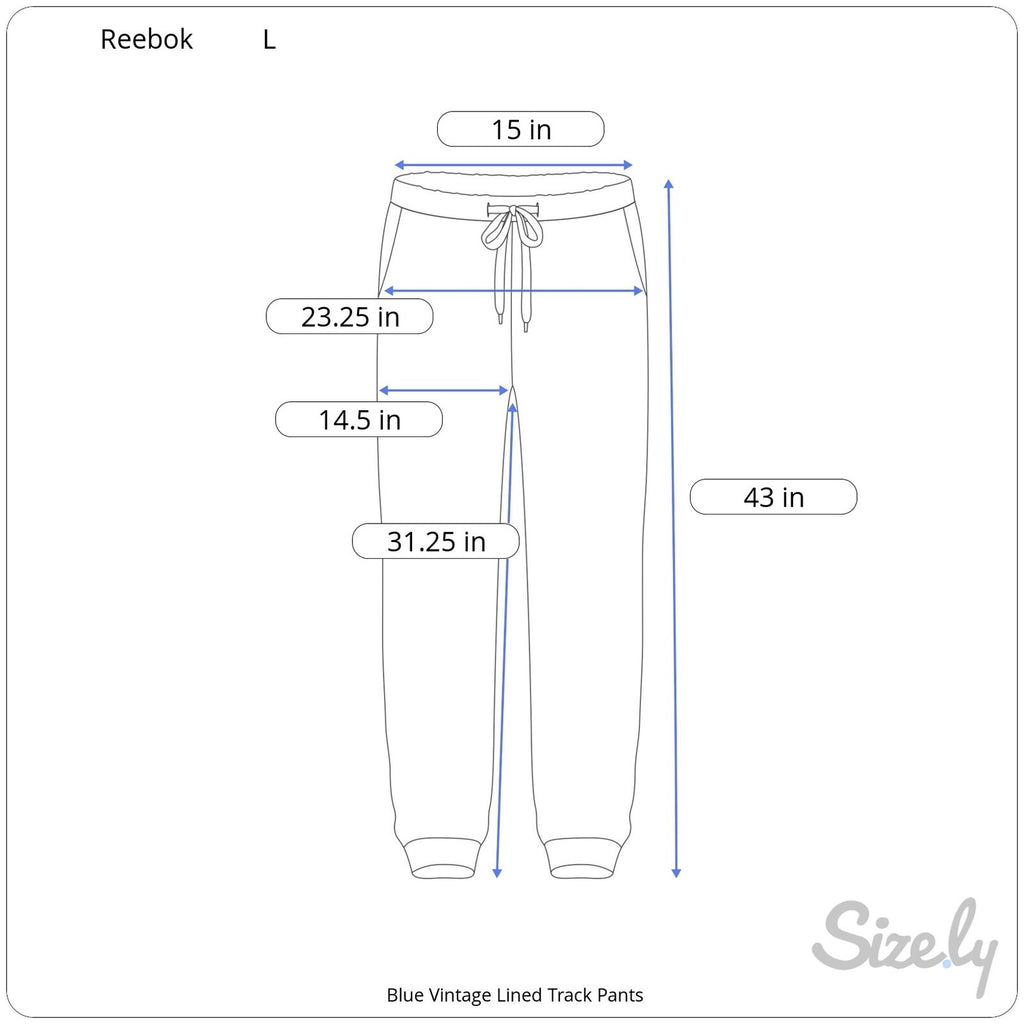 Vintage Reebok Blue Lined Nylon Windbreaker Track Pants - Men's L