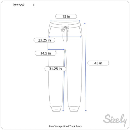 Vintage Reebok Blue Lined Nylon Windbreaker Track Pants - Men's L