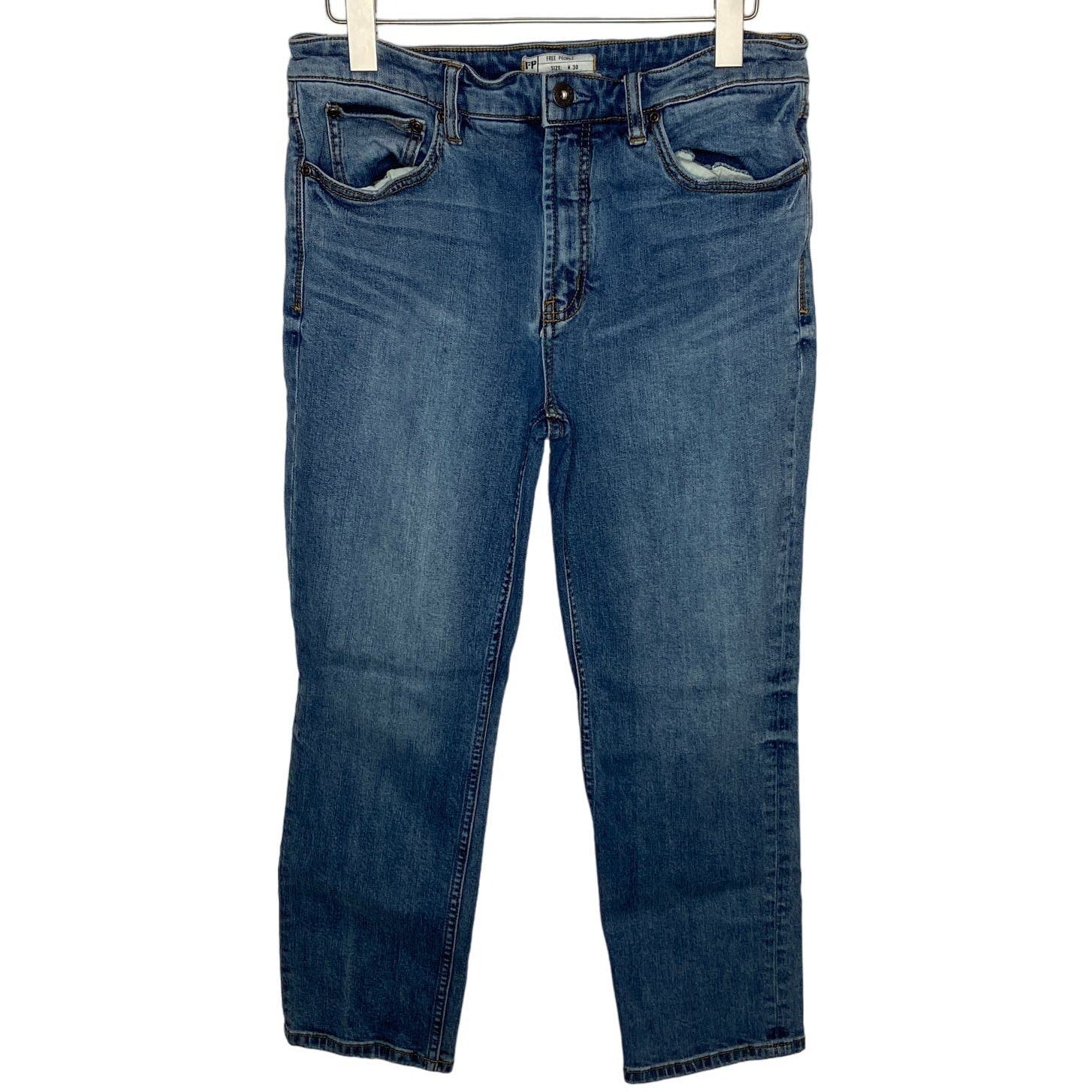 Free People Mid Rise Straight Leg Jeans - Women's Size 30
