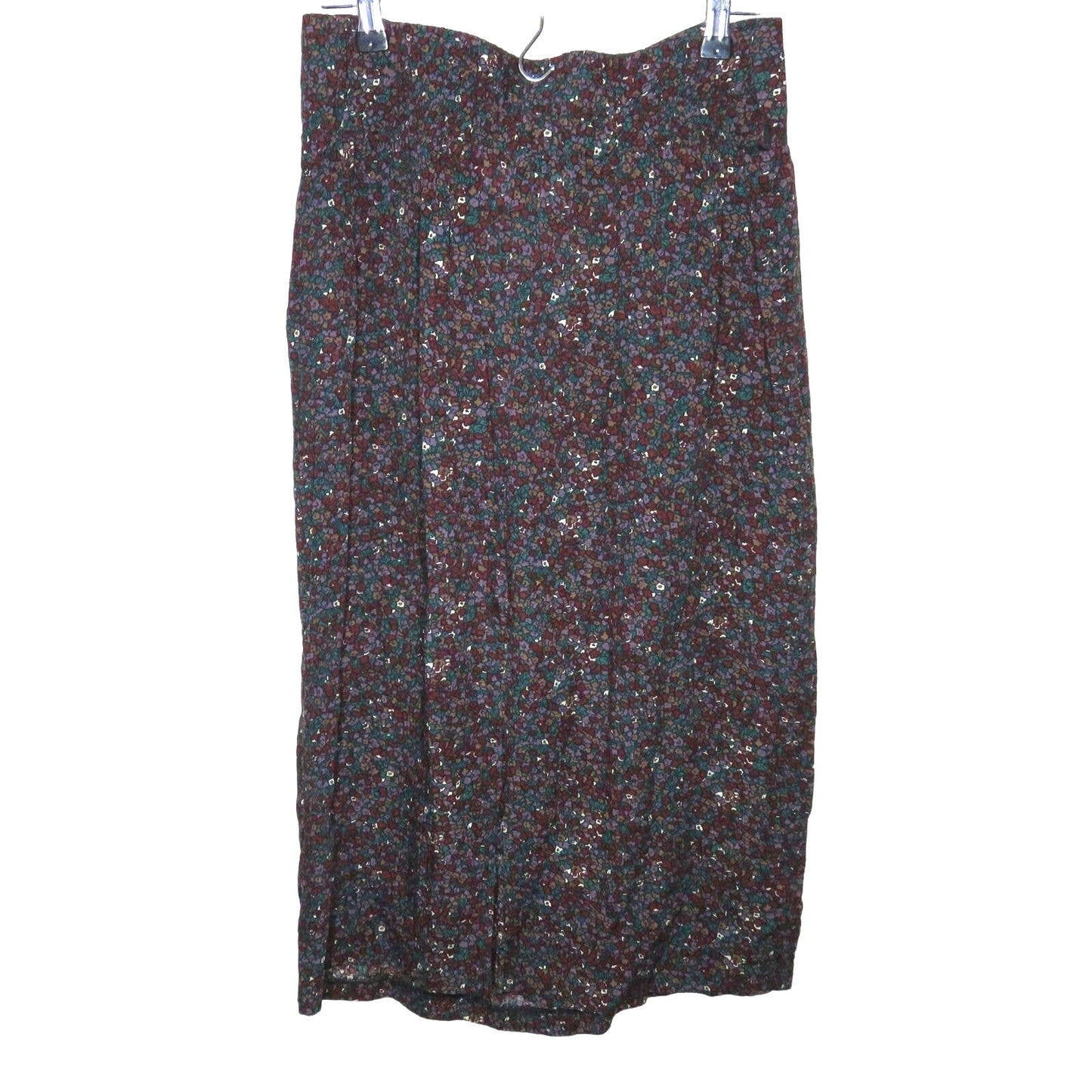 American Vintage Micro Floral Stretch Waist Midi Skirt - Women's Small