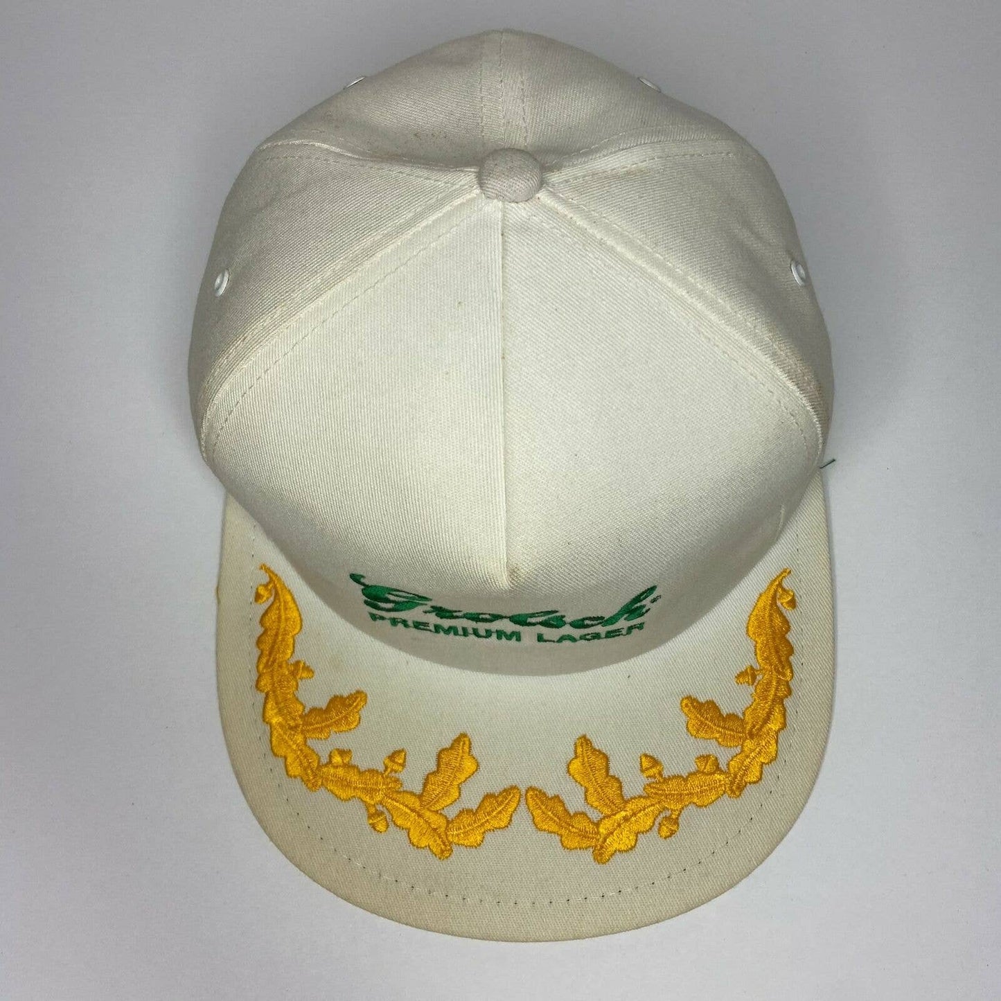 Vintage K Brand Grolsch Lager Embroidered Gold Leaf Strapback Trucker Hat