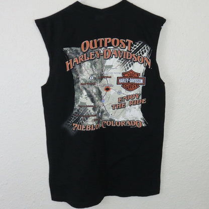 Harley-Davidson Outpost Pueblo CO Skull Pocket Sleeveless T Shirt - Men's Medium