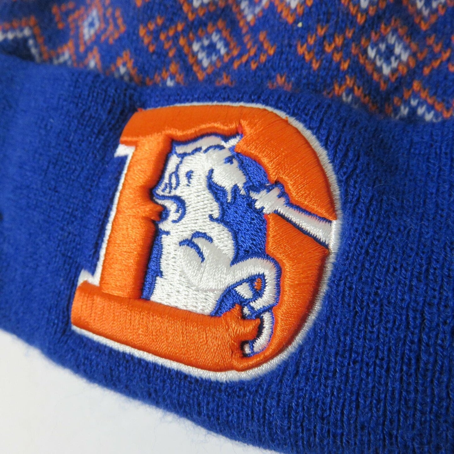 New Era Denver Broncos Fair Isle Beanie Winter Hat - O/S