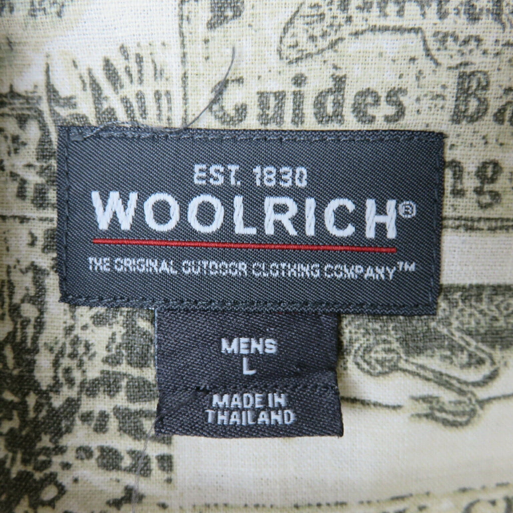 Woolrich Fishing Lures Fish Camp Short Sleeve Button Up Shirt - Men's L
