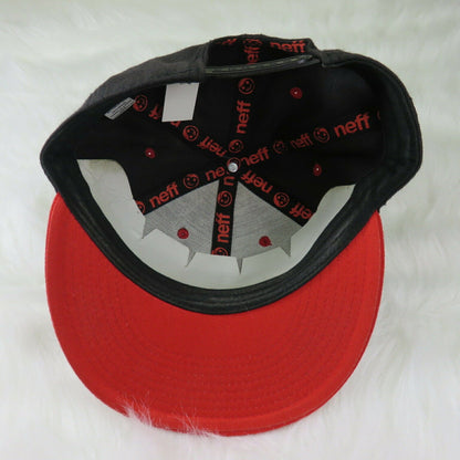 Neff Spellout Logo Black + Red Snapback Hat