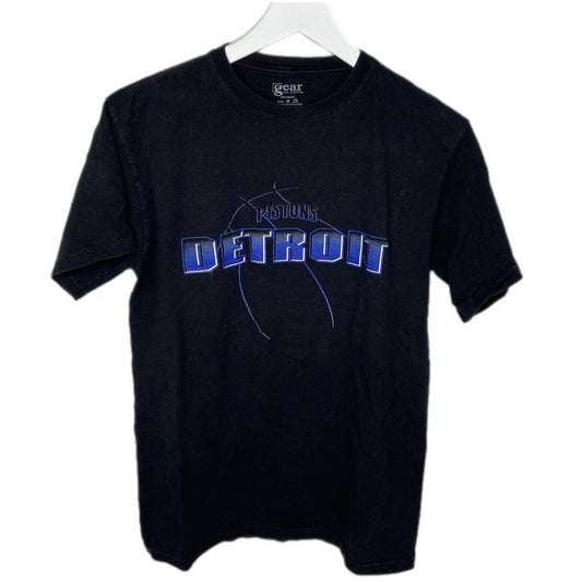 Detroit Pistons Basketball Short Sleeve Black T Shirt - Men's Size Medium