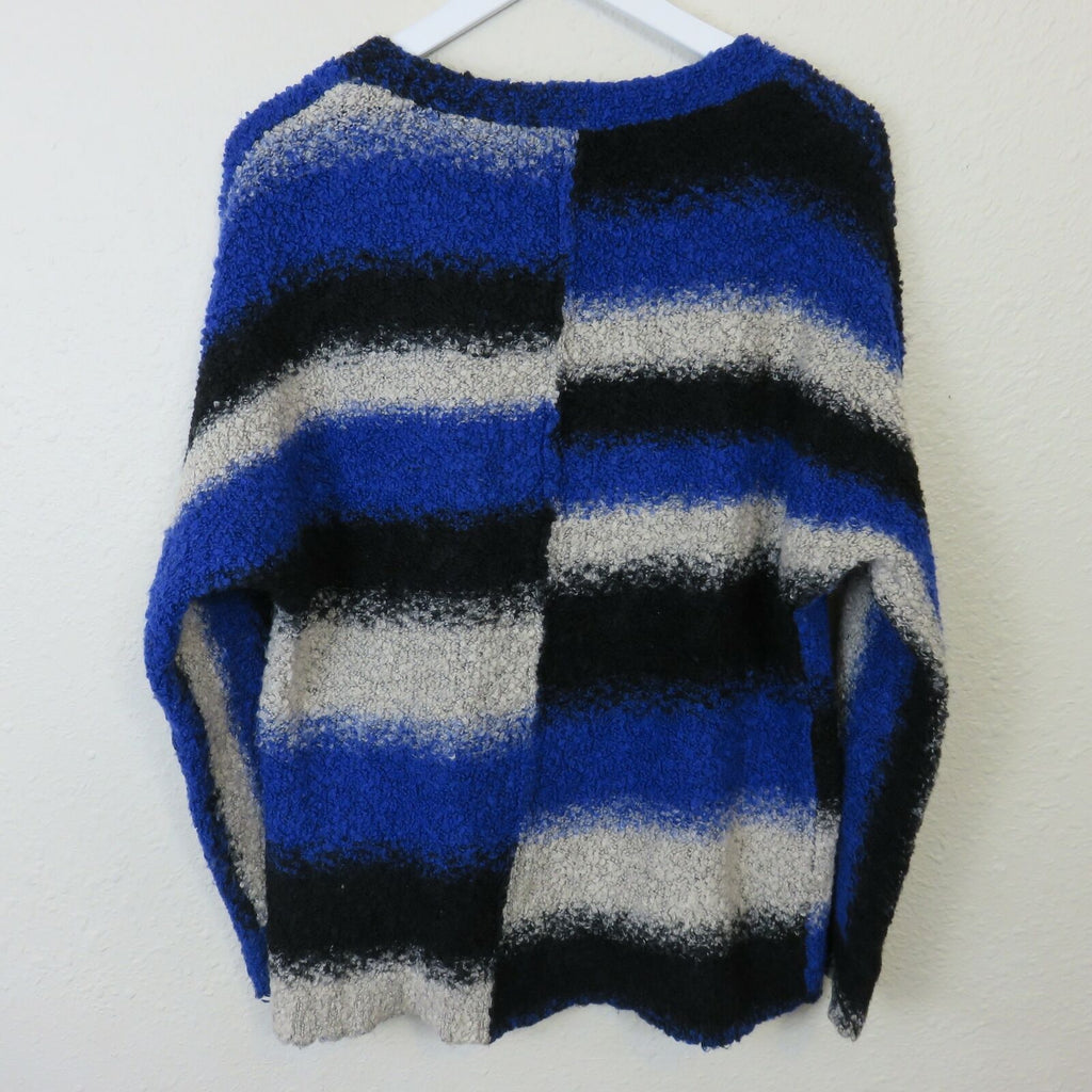 Sparkle & Fade Off Set Stripe Cozy V Neck Sweater - Women's Size M