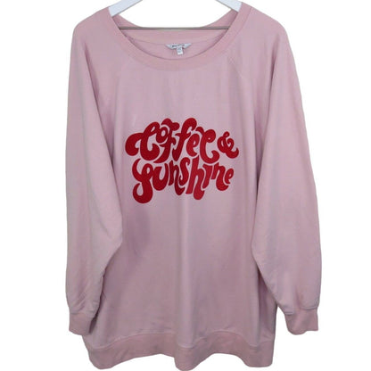 Wildfox Coffee & Sunshine Pink Soft Cozy Jumper - Women's XXL