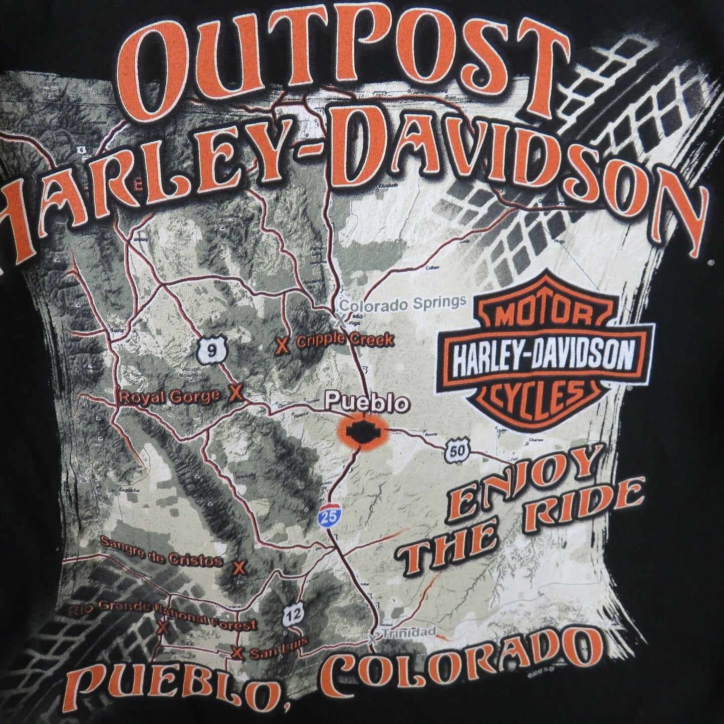 Harley-Davidson Outpost Pueblo CO Skull Pocket Sleeveless T Shirt - Men's Medium