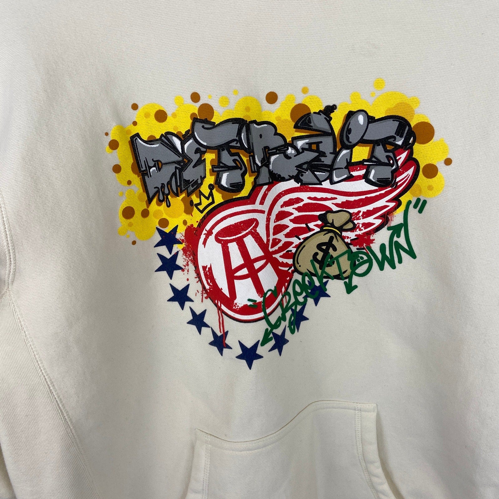 Barstool Sports Detroit Greektown Redwings Graffiti Hoodie - Men's Size XL