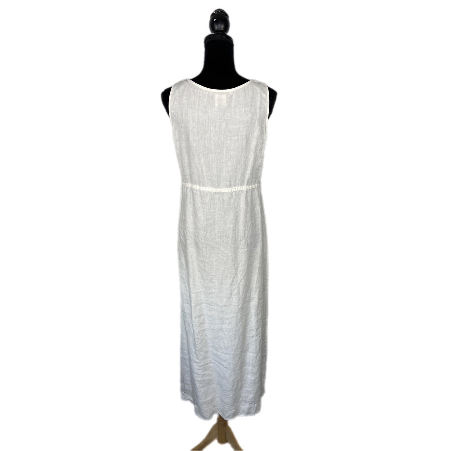 Y2K Linen Floral Cut Out Sleeveless Maxi Dress - Women's Size M